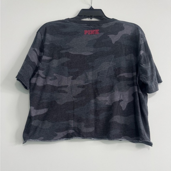 PINK Victoria's Secret Camo Gray Alabama Toll Tide Short Sleeve Cropped Tee Sz M - Picture 3 of 9